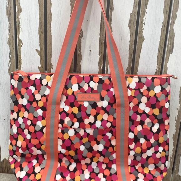 Vera Bradley Pixie Confetti Cooler Tote Insulated Double Shoulder Strap Bag - Picture 3 of 9